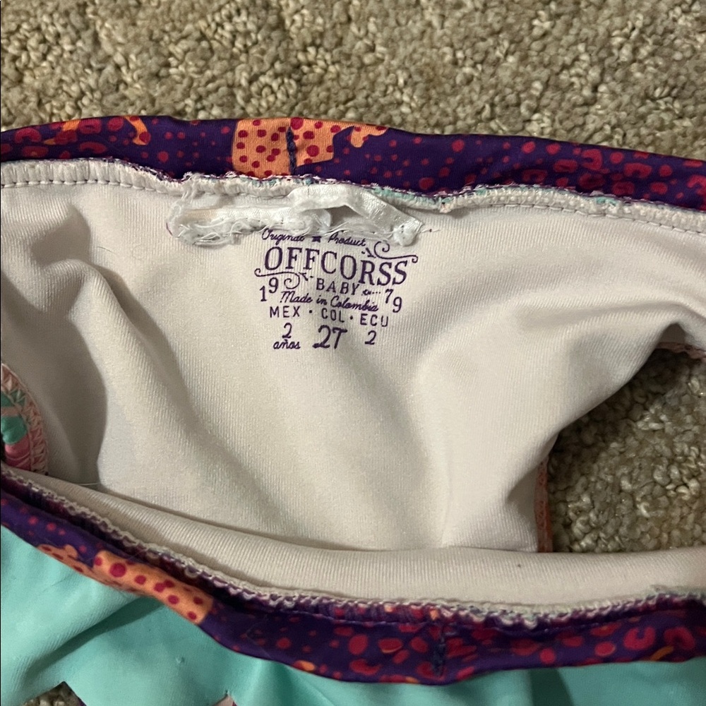 Multicolor Ruffled Girls Swim Bottoms - Picture 4 of 4
